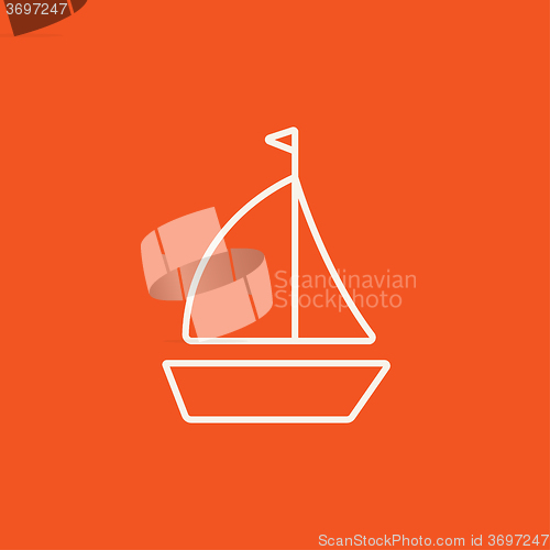 Image of Sailboat line icon.