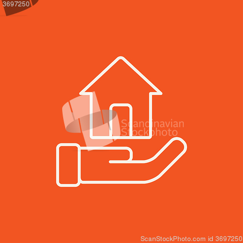 Image of House insurance line icon.