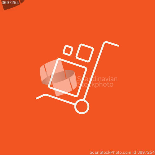 Image of Shopping handling trolley line icon.