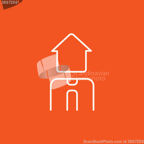 Image of Real estate agent line icon.