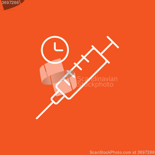 Image of Syringe line icon.