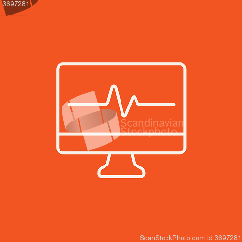 Image of Heart beat monitor line icon.