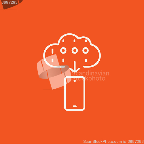 Image of Cloud computing line icon.