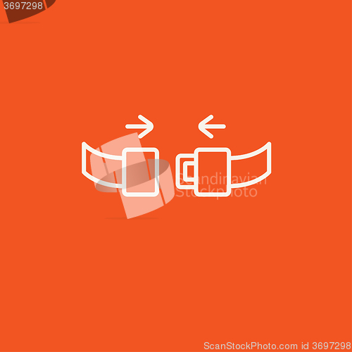 Image of Seat belt line icon.