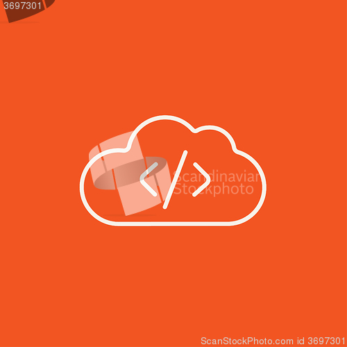 Image of Transferring files cloud apps line icon.