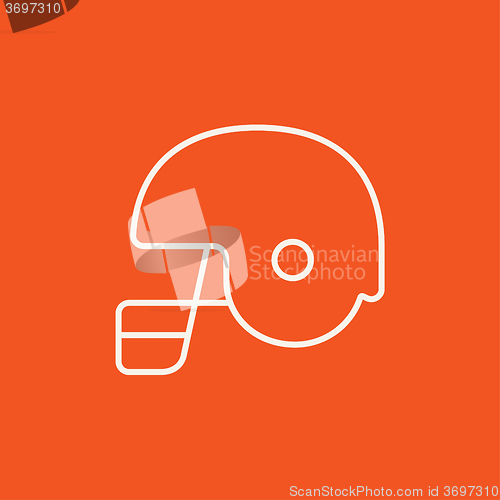 Image of Hockey helmet line icon.