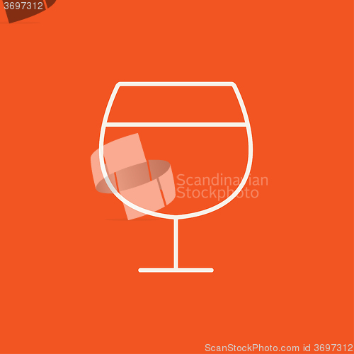 Image of Glass of wine line icon.