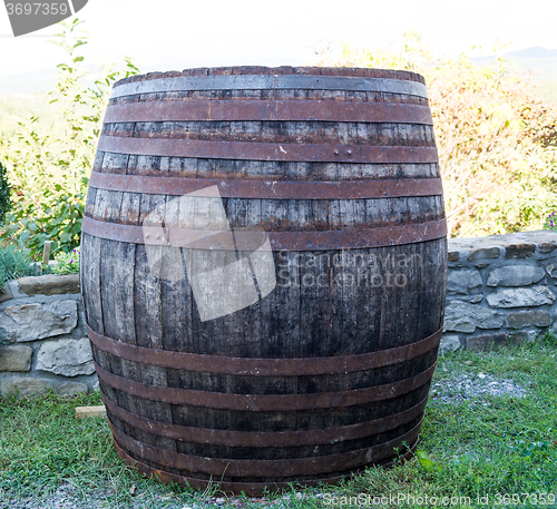 Image of big old wooden barrel