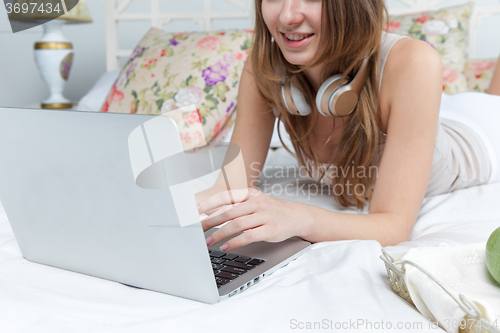 Image of The morning and breakfast of young beautiful girl