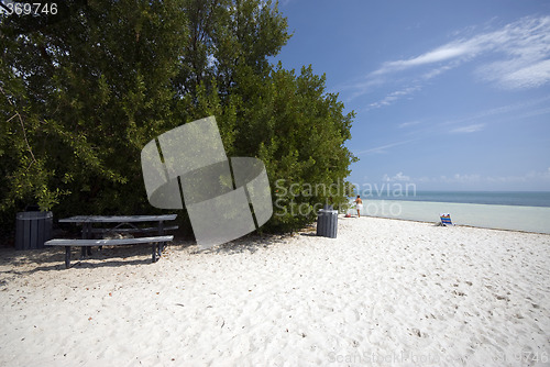 Image of picnic table on beach florida keys