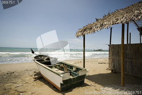 Image of fishing boat restaurant house pacific ruta del sol ecuador