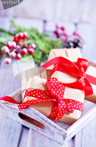 Image of presents and christmas decoration