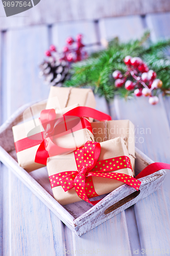 Image of presents and christmas decoration