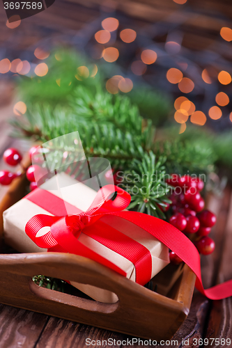 Image of presents and christmas decoration