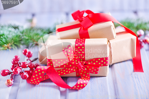 Image of presents and christmas decoration