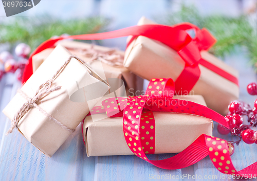 Image of presents and christmas decoration