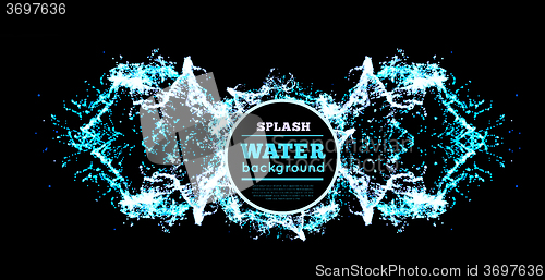 Image of Blue water splash isolated on black