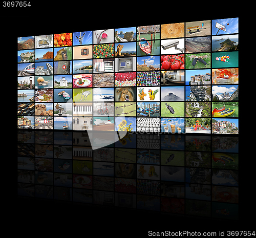 Image of Big video wall of the TV screen