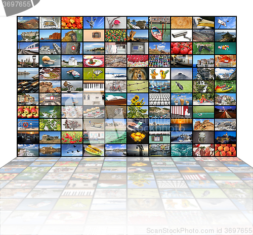 Image of Big video wall of the TV screen