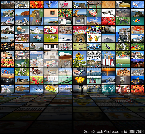 Image of Big video wall of the TV screen