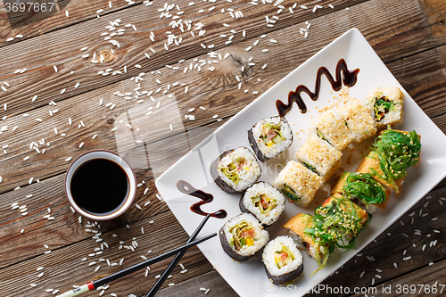 Image of Various of sushi rolls