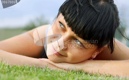 Image of dreamy woman face