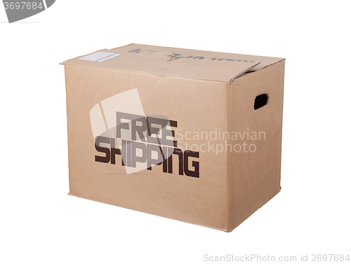 Image of Closed cardboard box, isolated