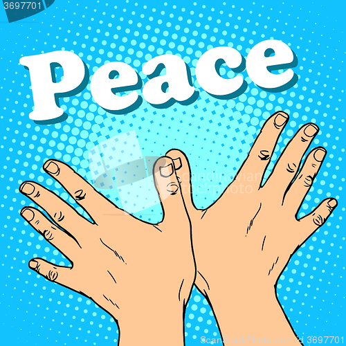 Image of hand gesture dove of peace