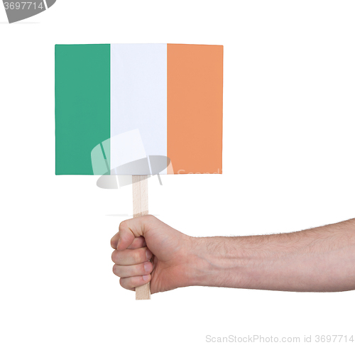 Image of Hand holding small card - Flag of Ireland