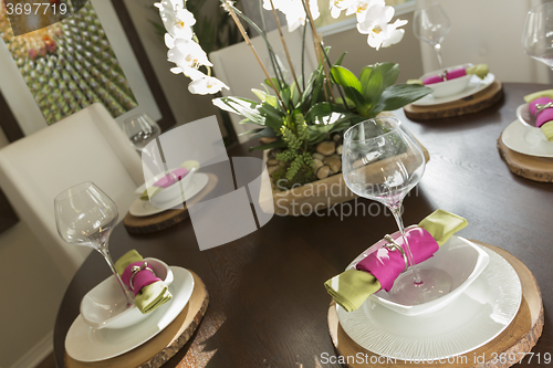 Image of Abstract of Dining Table with Place Settings