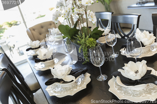 Image of Abstract of Dining Table with Place Settings