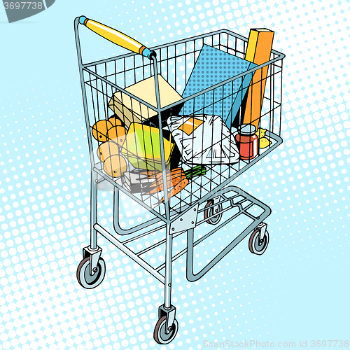 Image of grocery trolley with food