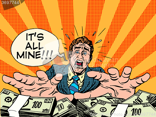 Image of Greed wealth money business concept