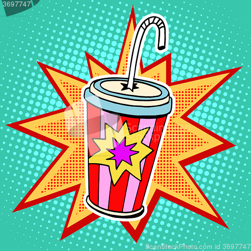 Image of Cola paper cup straw fast food