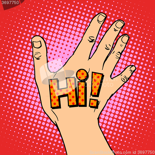 Image of Human hand greeting hi