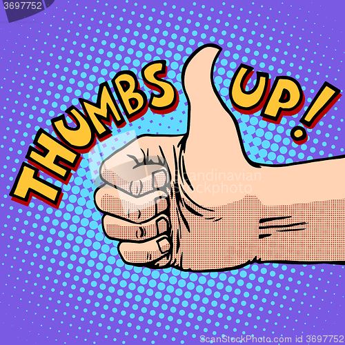 Image of Thumbs up hitchhiking symbol and approval