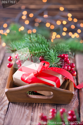 Image of presents and christmas decoration