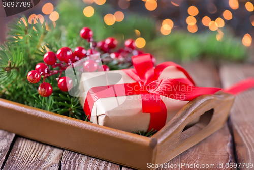 Image of presents and christmas decoration