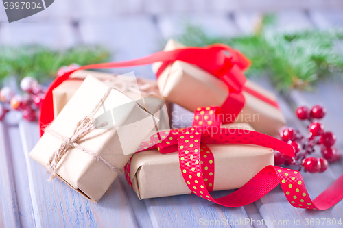 Image of presents and christmas decoration