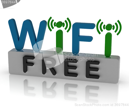 Image of Free Wifi Shows Internet Connection And Mobile Hotspot