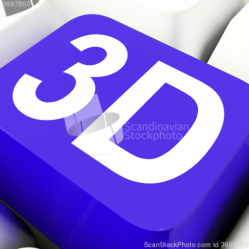 Image of 3d Key Shows Three Dimensional Or Dimensions