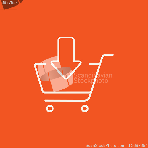 Image of Online shopping cart line icon.