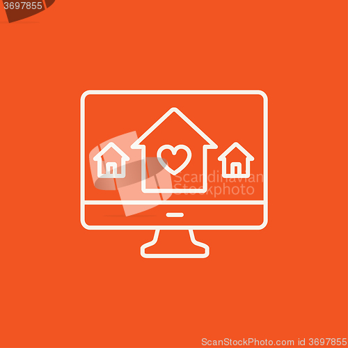 Image of Smart house technology line icon.