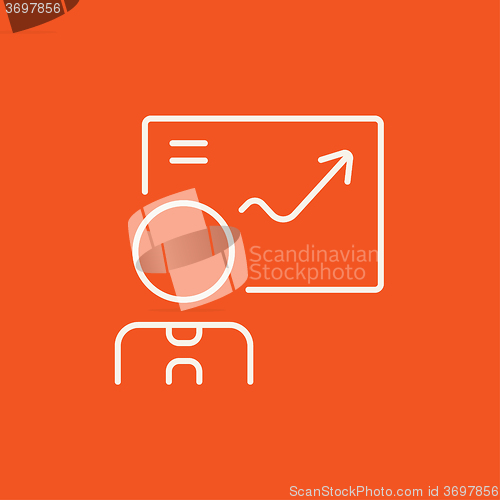 Image of Businessman with infographic line icon.