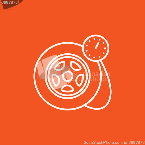 Image of Pressure gauge tyre  line icon.