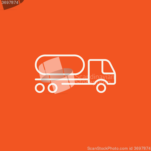 Image of Fuel truck line icon.