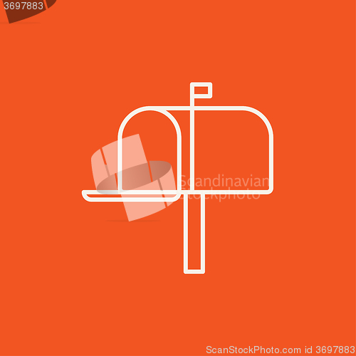 Image of Mail box line icon.