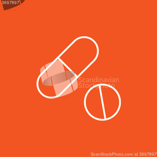 Image of Pills line icon.