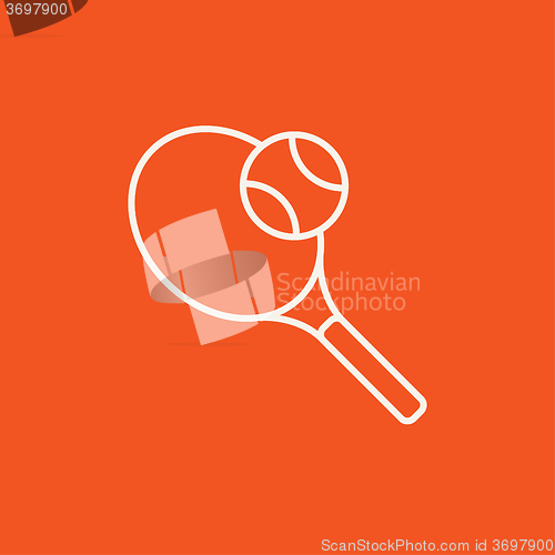 Image of Tennis racket and ball line icon.