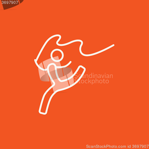 Image of Gymnast with tape line icon.